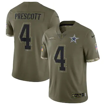 youth nike dak prescott olive dallas cowboys 2022 salute to